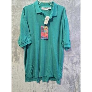 Vintage NOS NWT Levis Polo Golf Shirt Mens Green XLT Classic Oversized